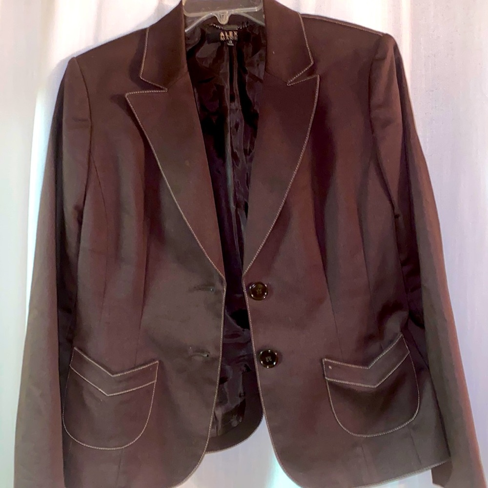 2 button, lined, chocolate blazer